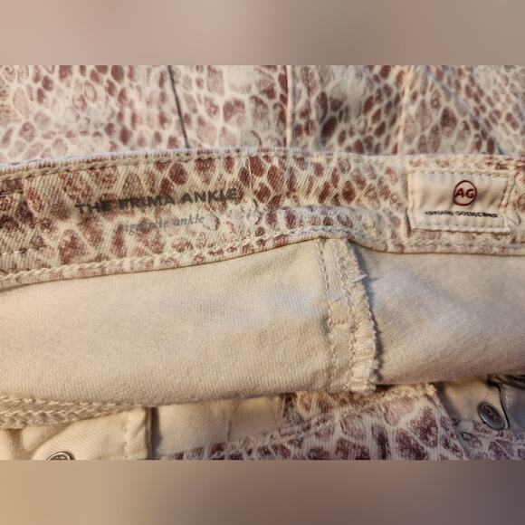AG Adriano Goldschmied Denim Prima Mid Rise Ankle Snake print Jeans 24 - Picture 9 of 9